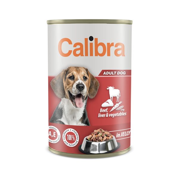 Calibra Dog can beef-liver-vegetables in jelly 1240gr