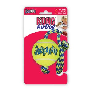 KONG Squeakair Tennis with rope Κίτρινο Medium